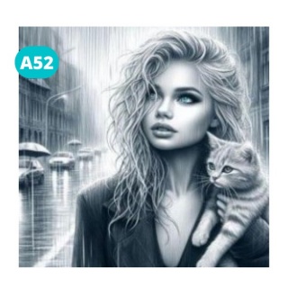 DIAMENTOWA MOZAIKA KOBIETA Z KOTEM, Zestawy kreatywne, Art. kreatywne