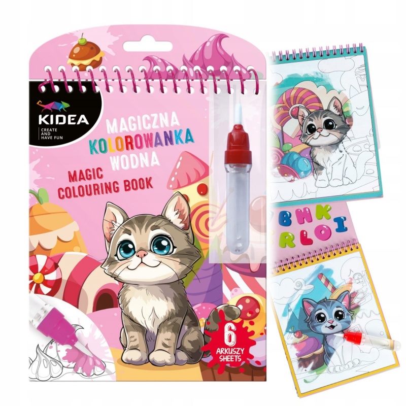 MAGICZNA WIELOR.KOLOROWANKA WODNA P KIDEA KOTKI, Kolorowanki, Książeczki