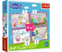 PUZZLE "4w1 (12,15,20,24)- Peppa uwielbia przygody, 4w1, Puzzle