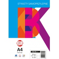 Labels KBK, 105x74mm, white, 100 sheets, Self-adhesive labels, Paper and labels