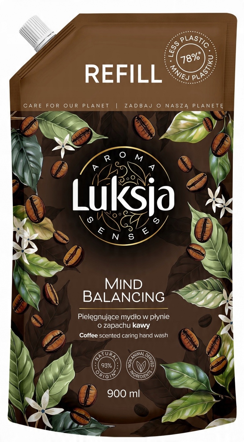 LUKSJA MYDŁO W PŁ.900ML.AROMA SENSES KAWA ZAPAS, Mydła i dozowniki, Art. higieniczne i dozowniki