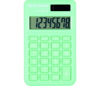 Kalkulator kieszonkowy DONAU TECH, 8-cyfr. wyświetlacz, wym. 97x60x10 mm, jasnozielony, Kalkulatory, Urządzenia i maszyny biurowe