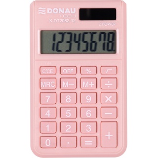 Kalkulator kieszonkowy DONAU TECH, 8-cyfr. wyświetlacz, wym. 97x60x10 mm, morelowy, Kalkulatory, Urządzenia i maszyny biurowe