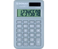 Kalkulator kieszonkowy DONAU TECH, 8-cyfr. wyświetlacz, wym. 97x60x10 mm, jasnoszary, Kalkulatory, Urządzenia i maszyny biurowe