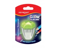 Temperówka plastikowa KEYROAD Luminious, fluorescencyjna, podwójna, blister, Temperówki, Artykuły do pisania i korygowania