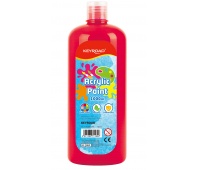 Farba akrylowa KEYROAD, 1000ml, butelka, czerwona, Plastyka, Artykuły szkolne