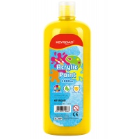 Farba akrylowa KEYROAD, 1000ml, butelka, żółta, Plastyka, Artykuły szkolne