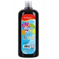 Farba akrylowa KEYROAD, 1000ml, butelka, czarna, Plastyka, Artykuły szkolne