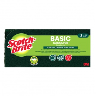 Zmywak kuchenny SCOTCH BRITE Basic, profilowany, 3 szt., żółto-zielony, Akcesoria do sprzątania, Artykuły higieniczne i dozowniki