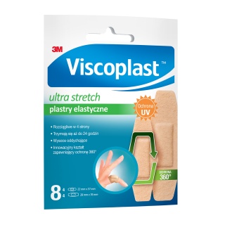 Plastry VISCOPLAST Ultra Stretch, elastyczne, 2 rozmiary, 8 szt., kopertka, Plastry, apteczki, Artykuły higieniczne i dozowniki