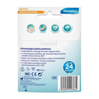 Plastry VISCOPLAST Active, piankowe, 2 rozmiary, 8 szt., kopertka, Plastry, apteczki, Artykuły higieniczne i dozowniki