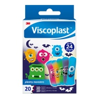 Children's plasters VISCOPLAST Monsters, 2 sizes, 20 pcs, box