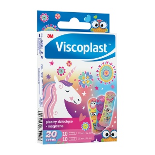 Plastry dziecięce VISCOPLAST Magiczne, 2 rozmiary, 20 szt., pudełko, Plastry, apteczki, Artykuły higieniczne i dozowniki