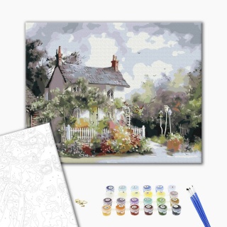 Malowanie po numerach BRUSHME, 40x50 cm, przytulne przedmieście, 1 szt., w pudełku, Produkty kreatywne, Artykuły szkolne