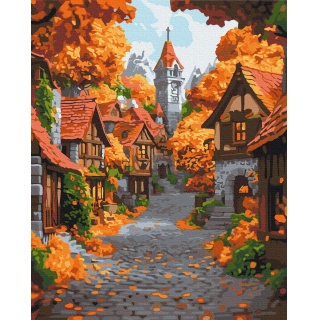 Malowanie po numerach BRUSHME, 40x50 cm, październikowe miasteczko, 1 szt., w pudełku, Produkty kreatywne, Artykuły szkolne