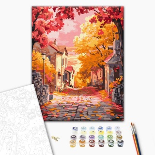 Malowanie po numerach BRUSHME, 40x50 cm, jesienny zachód słońca, 1 szt., w pudełku, Produkty kreatywne, Artykuły szkolne