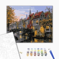 Malowanie po numerach BRUSHME, 40x50 cm, zmierzch w mieście, 1 szt., w pudełku, Produkty kreatywne, Artykuły szkolne