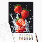 Malowanie po numerach BRUSHME, 40x50 cm, soczyste truskawki, 1 szt., w pudełku, Produkty kreatywne, Artykuły szkolne