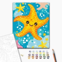 Malowanie po numerach BRUSHME, 30x40 cm, kids, rozgwiazda, 1 szt., Produkty kreatywne, Artykuły szkolne