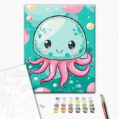 Malowanie po numerach BRUSHME, 30x40 cm, kids, wesoła meduza, 1 szt., Produkty kreatywne, Artykuły szkolne