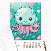 Malowanie po numerach BRUSHME, 30x40 cm, kids, wesoła meduza, 1 szt., Produkty kreatywne, Artykuły szkolne