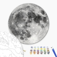 Malowanie po numerach BRUSHME, okrągły, śr. 40 cm, księżyc, 1 szt., Produkty kreatywne, Artykuły szkolne