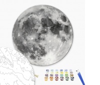 Malowanie po numerach BRUSHME, okrągły, śr. 40 cm, księżyc, 1 szt., Produkty kreatywne, Artykuły szkolne