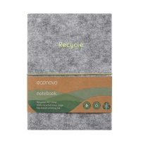 Notes ECONOVO, recycled, felt cover, ruled, 96 pages, 70gsm, grey