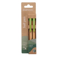 Długopis ECONOVO, obudowa 100% z biodegradowalnego bambusa, 1,0 mm, 2 szt., naturalny