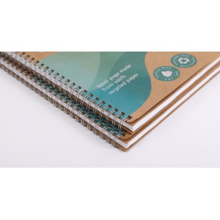 Kołonotatnik ECONOVO, z recyklingu, A4, 80 kart., 70gsm, naturalny, Kołonotatniki, Zeszyty i bloki