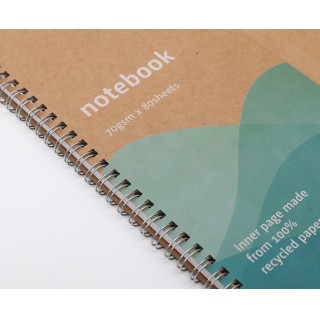 Kołonotatnik ECONOVO, z recyklingu, A4, 80 kart., 70gsm, naturalny, Kołonotatniki, Zeszyty i bloki