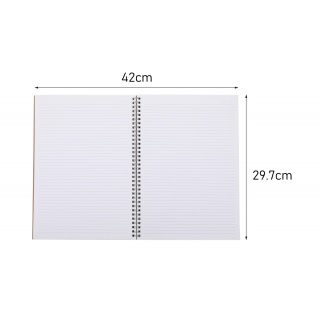 Kołonotatnik ECONOVO, z recyklingu, A4, 80 kart., 70gsm, naturalny, Kołonotatniki, Zeszyty i bloki