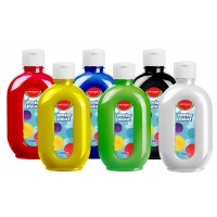 Farba plakatowa KEYROAD, 300ml, butelka, 6 szt., mix kolorów podstawowych, Plastyka, Artykuły szkolne