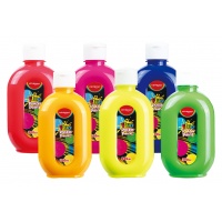 Farba plakatowa KEYROAD, 300ml, butelka, 6 szt., mix kolorów neonowych, Plastyka, Artykuły szkolne