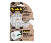 Tape dispenser SCOTCH, stainless steel + 2x Magic™ tape 19mm x 13.9m, silver, Office tapes, Small office accessories