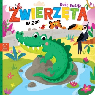 Zwierzęta w zoo. Duże puzzle, Edukacyjne, Książeczki