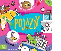 Mały miś koloruje. Pojazdy