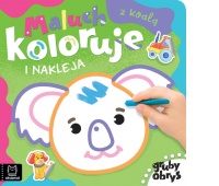 Maluch koloruje i nakleja z koalą. Gruby obrys