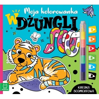 Moja kolorowanka. W dżungli. Kredka segmentowa, Kolorowanki, Książeczki