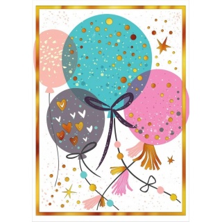 MINI KARNET B8 BALONY BROKATOWE, Karnety, kartki okolicznościowe, Art. dekoracyjne i prezentowe