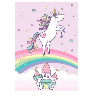 MINI KARNET B8 UNICORN TĘCZA, Karnety, kartki okolicznościowe, Art. dekoracyjne i prezentowe
