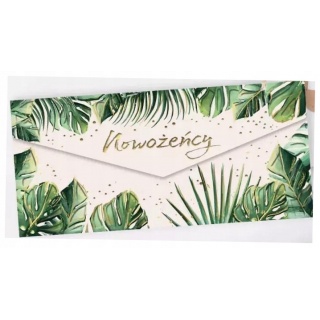 Koperta Ślub MONSTERA, Karnety, kartki okolicznościowe, Art. dekoracyjne i prezentowe