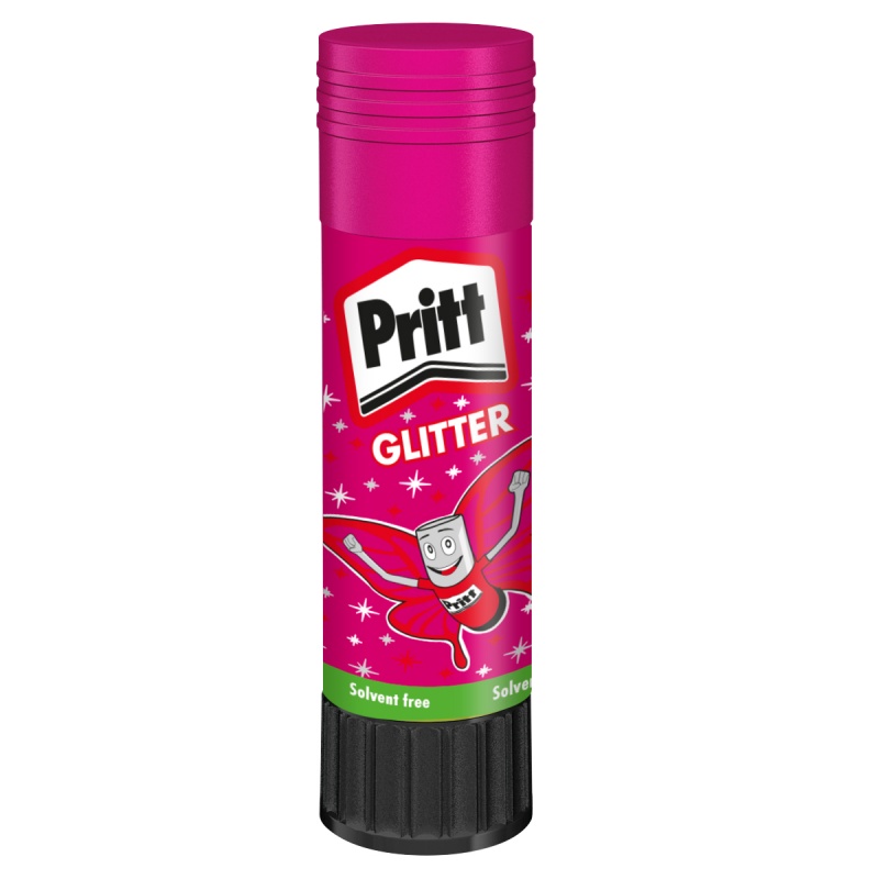 Klej w sztyfcie PRITT z brokatem, 20g, mix kolorów, Kleje, Drobne akcesoria biurowe