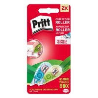 Korektor w taśmie PRITT, micro roller, 5mm x 6m, 2 szt., blister, mix kolorów, Korektory, Artykuły do pisania i korygowania