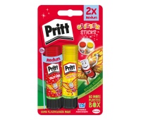 Klej w sztyfcie PRITT z brokatem, 2x20g, blister, mix kolorów, Kleje, Drobne akcesoria biurowe