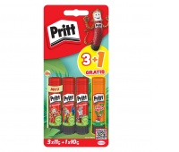 Klej w sztyfcie PRITT, 3x11g + 1x10g neon, blister, mix kolorów, Kleje, Drobne akcesoria biurowe