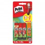 Klej w sztyfcie PRITT, 3x11g + 1x10g neon, blister, mix kolorów, Kleje, Drobne akcesoria biurowe