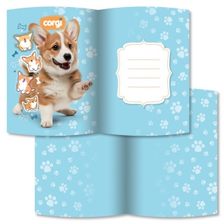 Pamiętnik z kł&oacute;dką Corgi 14x18cm.80k., Pamiętniki, Zeszyty i bloki