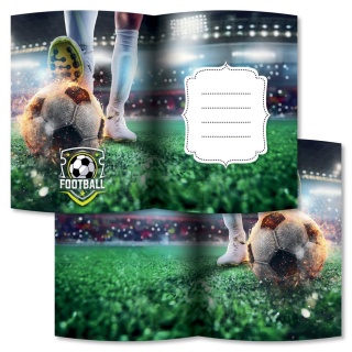 Pamiętnik z kłódką Football 14x18cm.80k., Pamiętniki, Zeszyty i bloki