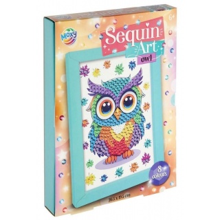 WYKLEJANKA CEKINOWA RAMKA SOWA, Edukacyjne, Książeczki